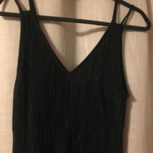 Women’s long black dress ribbed material